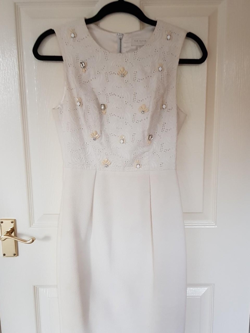 Ted Baker London Ivory Embellished Midi Dress